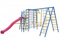 дск kampfer total playground с горкой, уличный металлический